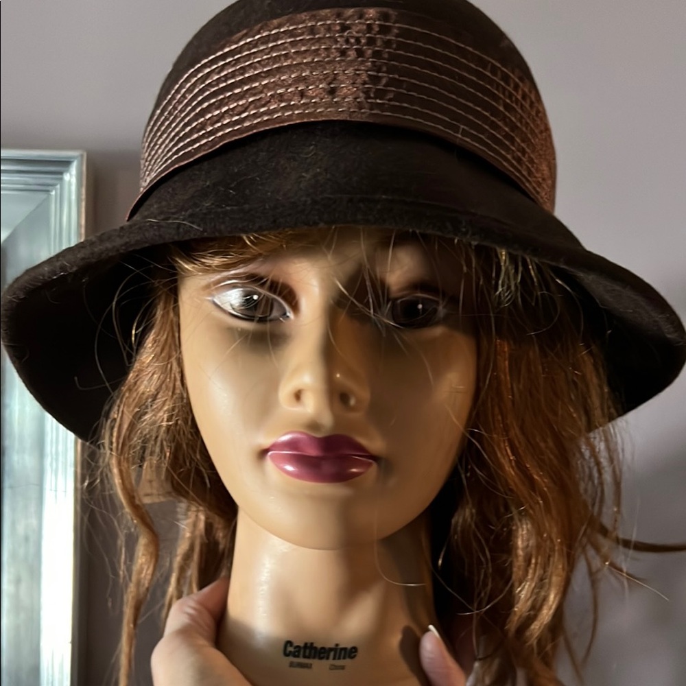 Elegant Brown Cloche Hat